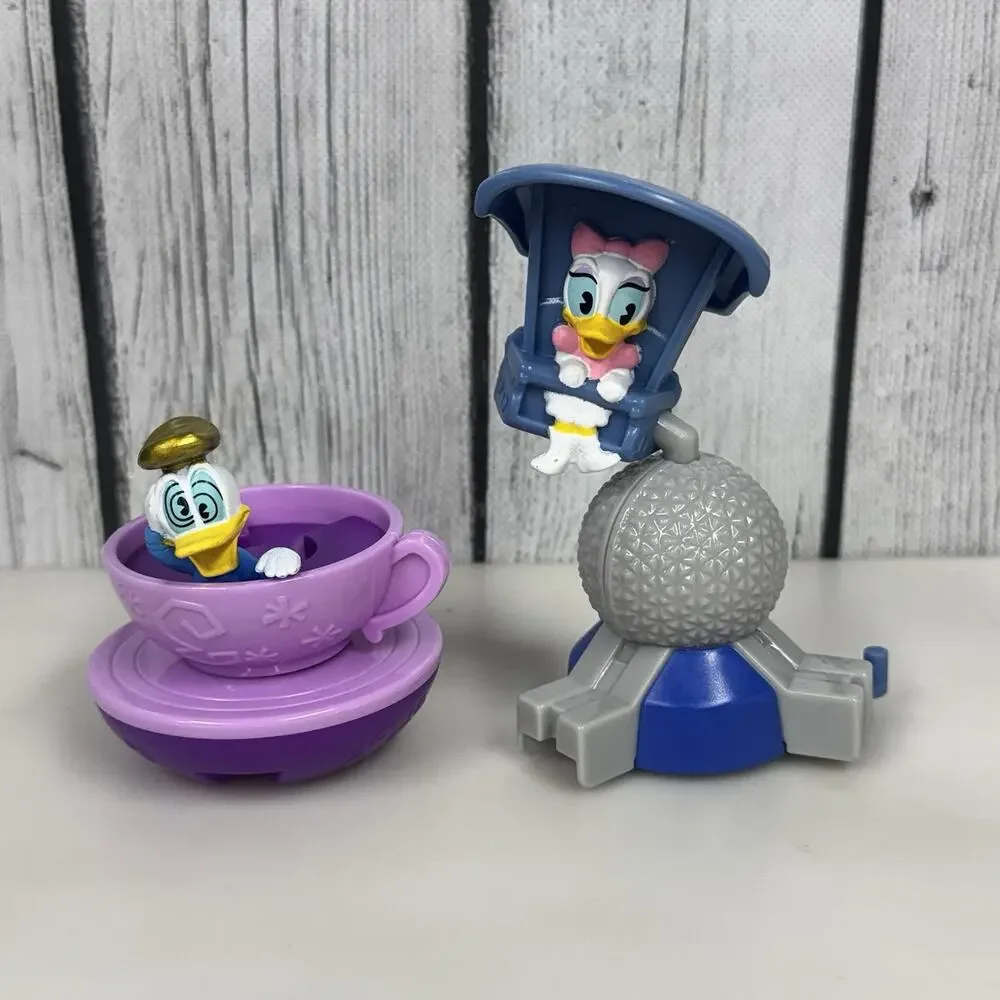 Disney Daisy Duck Soaring & Donald Duck Mad Tea Railway Runaway McDonald’s Toys